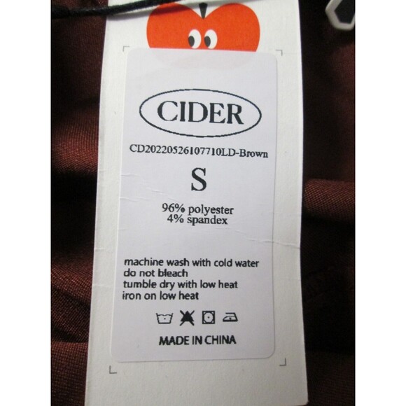 CIDER Rust Crepe Satin Sleeveless Dress Asymmetrical Hem Pleated Poly Span R21 - Picture 7 of 11